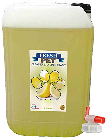 Trade Chemicals 25L FRESH PET (LEMON) With FREE TAP Kennel Dog/Cat Disinfectant, Cleaner, Deodoriser