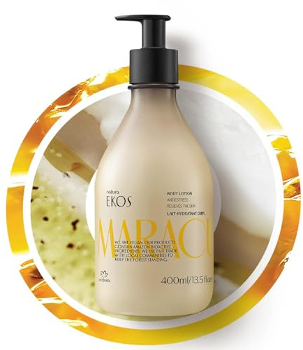 NATURA - Ekos Maracuja Körpermilch - Spendet Feuchtigkeit, beruhigt und macht die Haut geschmeidig - Für trockene, dehydrierte Haut - Zieht schnell ein - 100 % vegan - Cruelty Free - 400 ml