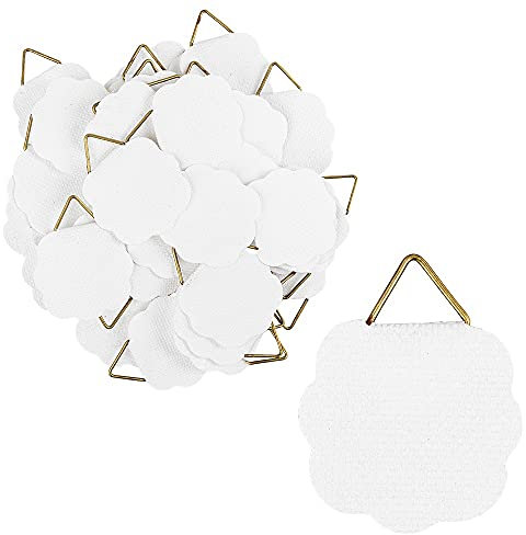 Lot de 50 crochets de suspension avec œillet triangulaire - À coller - 2,9 cm x 3 cm - Blanc