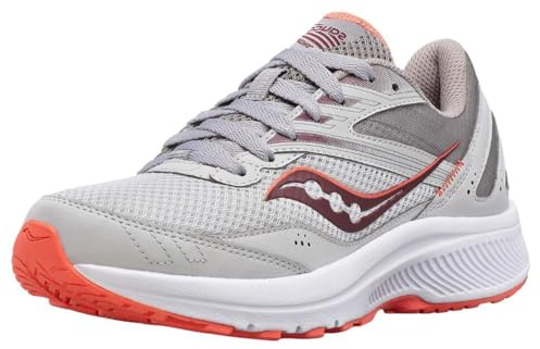 Saucony Women's Cohesion 15 Running Shoe, Fog/Coral, 9.5 UK