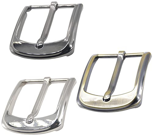 FQSNFNSTY8 spänne för bälte 3 stycken klassiskt bältesspänne i metall bältesspänne spänne 40 mm läderbälte hantverk jeans, Silver, grå, guld, 6 x 4cm