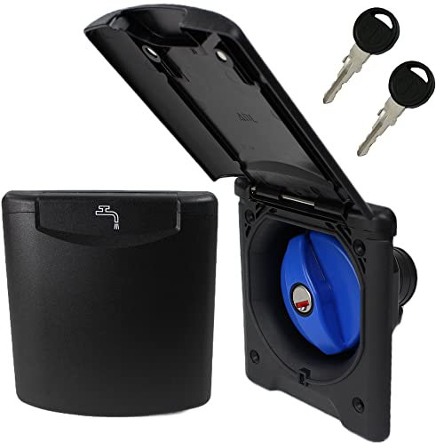Einfüllstutzen + Tankdeckel Wasser Frischwassertank Wohnwagen Wohnmobil Boot Magnetdeckel 40 mm schwarz