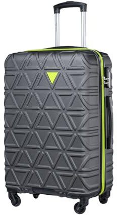 PUCCINI Koffer California Hartschalenkoffer Trolley Leicht Reisekoffer mit 4 Rollen M-L-XL (Grau, L)