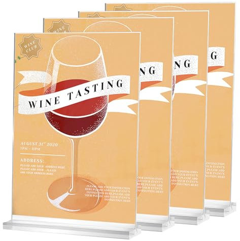 DAGORD 4 Stück Tischaufsteller A4 Acryl 31x21 cm Tischaufsteller A4 T-aufsteller A4 Din Ständer Tischaufsteller Werbeaufsteller Tisch A4 für Restaurant Cafe Laden Hotel