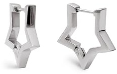 SINGULARU - Pendientes Superstar. Forma de Estrella de Acero Inoxidable. Cierre Congo/Click. Joyas para Mujer
