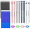 Partideal Radierbarer Kugelschreiber, 8 stück Tintenroller Radierbar mit 40 Nachfüllungen und 4 Radiergummis, 0.35mm Cartoon Löschbarer Stift für Kinder Studenten Schule Büro (schwarz + blau)