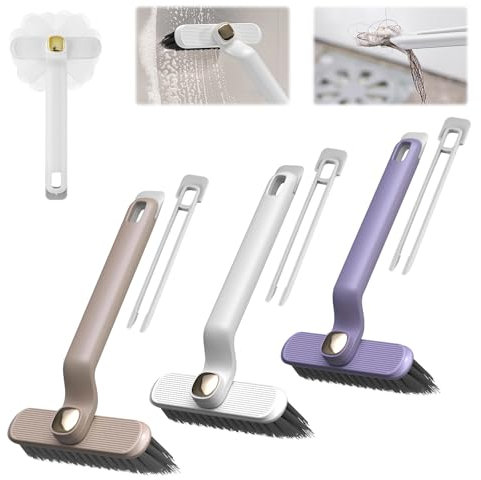 3 cepillos para juntas de baño, limpiador de juntas de 360°, cepillo para juntas de limpieza de paredes y suelos para limpieza de juntas en el baño, inodoro, cocina, etc