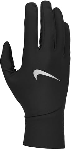 Nike Damen Pacer Lightweight Running Gloves Laufhandschuhe Training Sporthandschuhe leicht, Black/Black/Silver, L