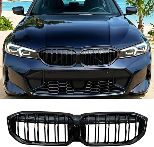 YIUBCZOQI G20 G21 Kühlergrill für BMW 3er G20 G21 Nieren Schwarze 316i 318i 320i 328i 330i 335i 340i Sport Grill G21 Doppelsteg Grill 2023 2024 2025 2026