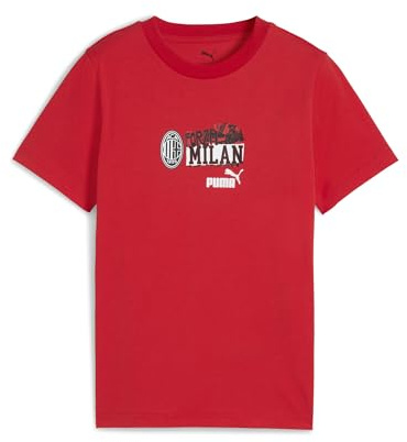 A.C. Milan - T-Shirt ftblNRGY, Bambini e Ragazzi, Maglia Casual a Maniche Corte, Prodotto Ufficiale, Maglietta Sportiva AC Milan, Rosso, 14 Anni
