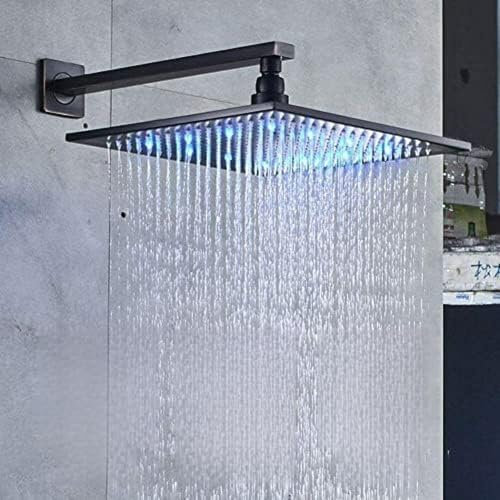Shower Duschblandaresats, Duschblandarset System Svart Väggmonterat huvud W/2-vägsventil Blandningskran för varmt och kallt vatten-16 tum Shower head