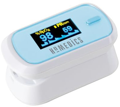 HoMedics Fingertip Pulse Oximeter - Blood Oxygen Monitor, Finger Heart Rate Monitor for Adults & Kids, Oxygen Saturation Monitors with OLED Display, Accurate and Easy-to-Use Pulse Oximeters
