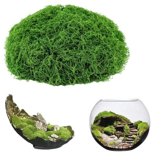 ddckj Fake Moss 200g Artificial Moss for Indoor Plant pots,Room Balcony Garden,Landscaping,Crafts, Decor, Model Making,Patio,Floristry and More (Dark Green)