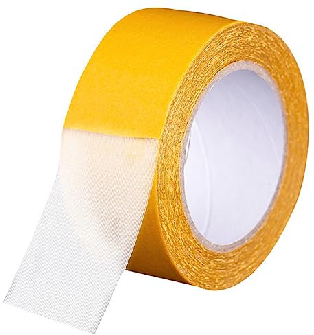 HIAKDOFT 1rollo Cinta Adhesiva Doble Cara De Alta Adhesión Para Decoración De Bodas Alfombras y Manualidades Uso Interior y Exterior Sin Residuos