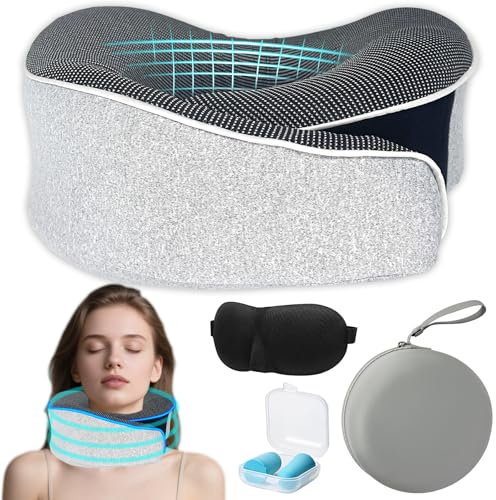 TZEKING Cuscino Cervicale da Viaggio,Cuscino da Viaggio,Cuscino per Il Collo,Cuscino da Viaggio Memory Foam,Cuscino Aereo,Cuscino Cervicale Viaggio Portatile,per Riposare E Dormire