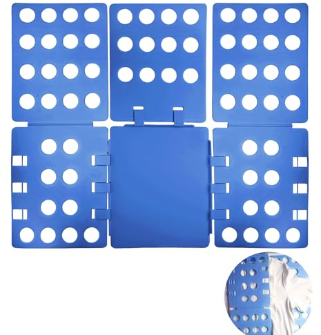 Planche de Pliage de Vêtements pour Enfants et Adultes – T-Shirt, Chemise, Pulls et Pantalons – Facile à Utiliser, Matériaux Durables et Design Compact pour Un Rangement Optimal,Bleu