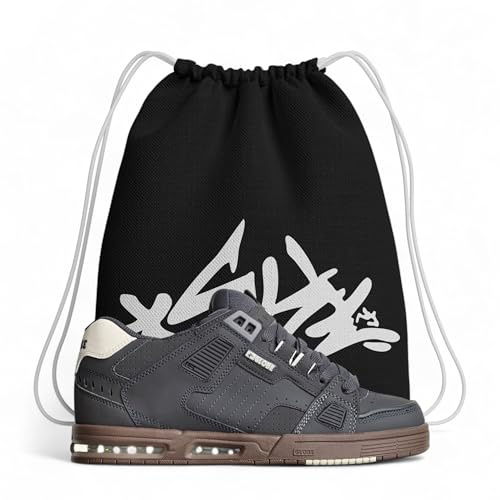 Chaussures de Skateboard - Globe Sabre Trainers Gris Plomb/Cuir de Gymnastique - Amorti et Résistant - Semelle Robuste - Plus Sac, Gris plomb, 45 EU