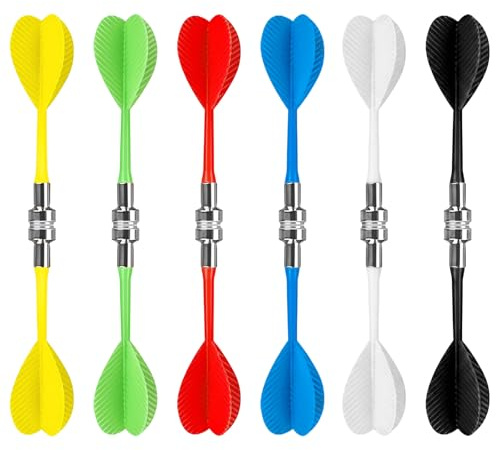 12 PCS Freccette Magnetiche, Sicherheits-Ersatzpfeile Stabili Freccette Professionali, 6 Colori, Non Facili da Piegare, per Principianti e Appassionati di Freccette