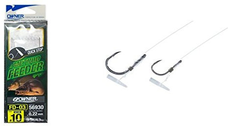 Owner Method Feeder Angelhaken mit Quick Stop - 6 Haken zum Feederangeln auf Friedfische, Feederhaken, Einzelhaken zum Feedern, Gr./Durchmesser/Tragkraft:Gr. 12/5.0kg /0.22mm