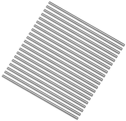 sourcing map 20Stk. Rund Stahlstange 3mm HSS Drehmaschine Stangenmaterial Werkzeug 100mm Lang für Wellen Zahnrad Bohrmaschine Drehende Miniaturachse Zylinderstift DIY Bastelwerkzeug