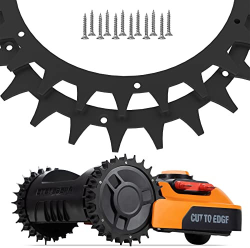 ROBO CLAWS Mähroboter Spikes aus Edelstahl für Modelle Premium Black Worx Landroid S & M, 3 mm, ⌀220 mm - Mähroboter Zubehör mit 12 x Edelstahlschrauben, Spikes entgratet