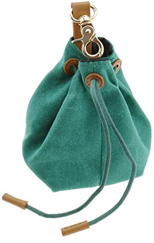 OTOTEC Dog Treat Pouch Cleanable Dog Treat Training Bag with Clip and Drawstring Pet Snack Bag Food Storage for Dog Training Outdoor Activities Walking Green