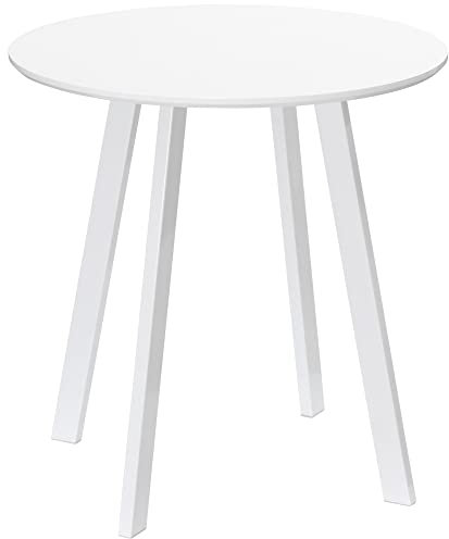 HOMCOM Esstisch 72 x 72 cm Runder Küchentisch für 2 Personen moderner Esszimmertisch mit abgeschrägten Beinen, Tisch für Küche, Esszimmer und Wohnzimmer Weiß