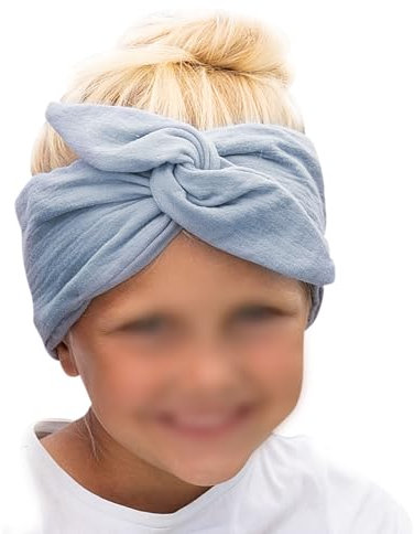 Papierdrachen Musselin Haarband für Kinder zum Selbstbinden - Knotenband - Stirnband - Haar Accessoires - Herbst und Sommer - blau - für Kinder