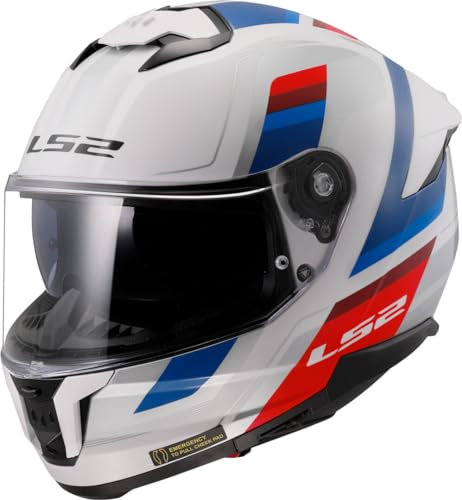 LS2, Casco Moto Integrale STREAM II VINTAGE Gloss White Blue Red, M