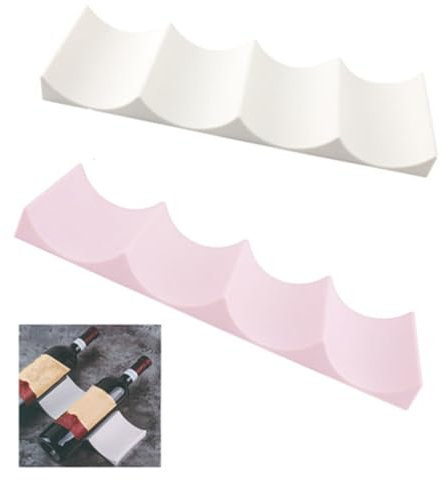 CAASFOOY 2 Stück Flaschenhalter Kühlschrank, rutschfeste Flaschenregal Kühlschrank,Stapelbar Kühlschrank Oganizer Flaschen, ideal für Küche, Kühlschrank (Rosa, Weiß)