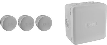 DEBFLEX Boite Derivation IP54 Ø70X45 Lot DE 3, Gris & Boite de derivation electrique - etanche exterieur - IP55 85X85 - Debflex - 718806 - Polypropylène, Gris