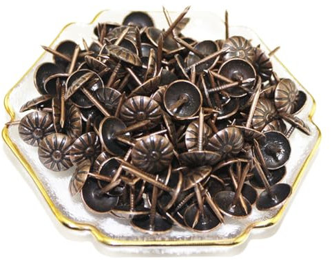 100 Stück Polsternägel, Vintage-Messing, Möbel, dekorative Nägel, Nadeln, Daumennadeln für Sofa, Stuhl, Bett, antik