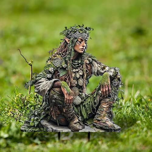 Figurines de jardin pour l'extérieur - Résistant aux intempéries - Décoration de jardin elfe - Tortue et nain de jardin - Statue de décoration de jardin en résine 2D - Cadeau de décoration de bassin