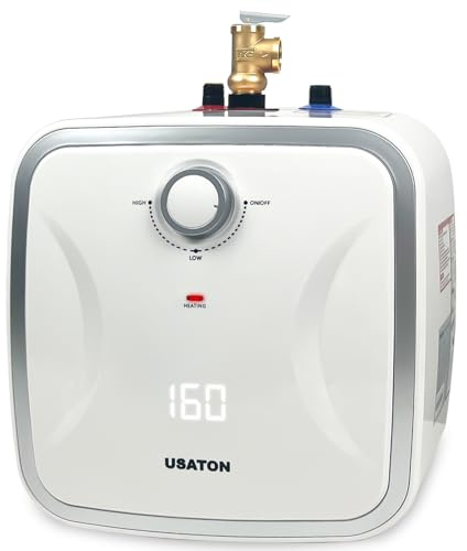 4 Gallon Hot Water Heater Electric - Compact Under Sink Portable Mini Small Tank Hot Water with LED Display for RV Camper Kitchen Food Truck, 110V/120 volt, 1440W, Wall or Floor Mounted