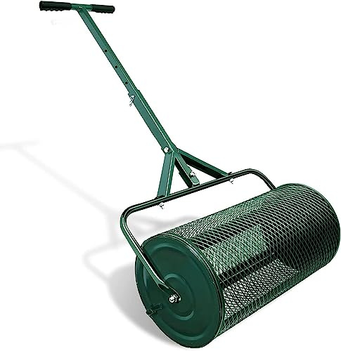 Spandiconcime per una cura efficiente del prato e del giardino, manico regolabile per un facile utilizzo, cestino in rete metallica resistente per una distribuzione uniforme di fertilizzanti e semi