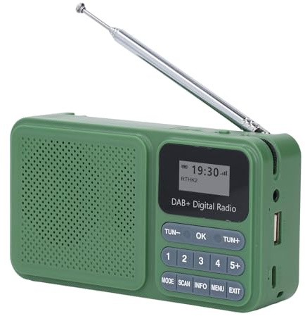 Topiky DAB Radio, Solar Powered Speaker with 3W Stereo Sound, USB Music Playback, 30 Preset Stations, for DAB DAB+ FM Reception