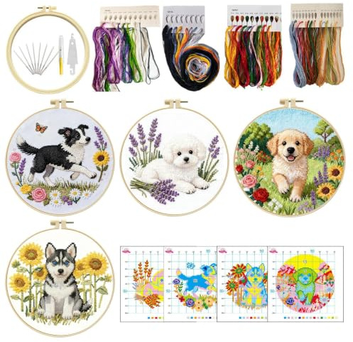 Broderiset broderi-övningsset med hundmotiv