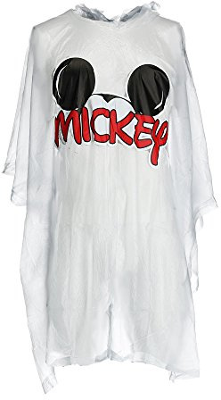 Disney Men's Mickey Mouse Ears Rain Poncho, Clear