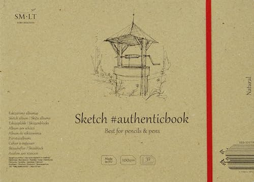 SMLT 5EB-32ST/NT autentisk linje 245 x 176 mm sytt skissblock autentisk book, 100 gsm återvunnet papper, 32 ark