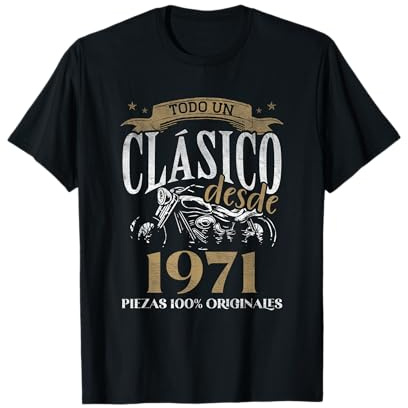 Nacido en 1971 - 53 Años Cumpleaños Moto Biker Hombre Motero Camiseta