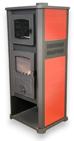 Briconess.com Stufa riscaldamento a Legna con forno Struttura in acciaio 11.3 kW Kalorosa - Red