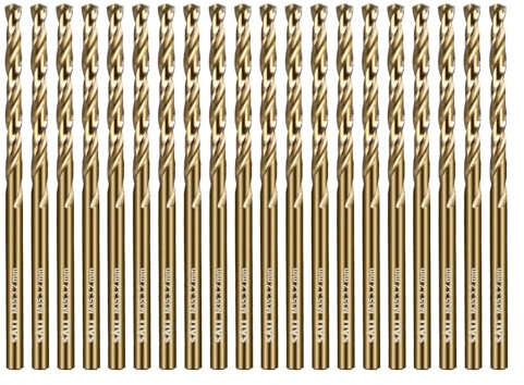 SALI Cobalt Drill Bit Set 20Pcs 3.2mm M35 High Speed Steel Jobber Drill Bit Kit (HSS) Twist Drill Bits for Hardened Metal, Stainless Steel, Cast Iron, Wood and Plastic, with Index Storage Case