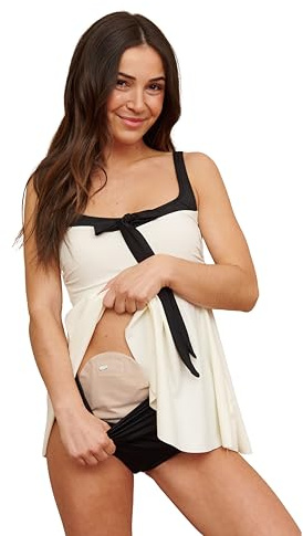 SIIL Traje de baño de ostomía para mujer, fundas de bolsa de ostomía para mujer para colostomía, illeostomía, urostomía para todos los suministros de ostomía (L)
