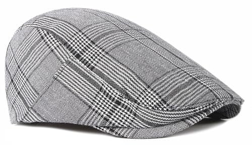 Schiebermütze Herren, Flache Efeumütze, Newsboy-Mützen, Baskenmütze Mit Klassischem Karomuster, Baskenmütze Für Damen, Accessoires Für Coole Mädchen, Vintage-Wintermützen, Einheitsgröße, Unisex-Grau