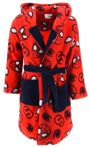 Spiderman Albornoz con Capucha | Niños | Regalos para Niños | Spiderman | Poncho de Baño para Niños | Toalla | Bata Suave (DE/NL/SE/PL, Numérico, 98, Regular, Rojo), Color:, rojo, 98, rojo, 98