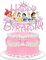 HGNUT Cartoon Princess Birthday Cake Decoration. Sparkling princess birthday party decoration. Girl cake decoration, birthday cake decoration