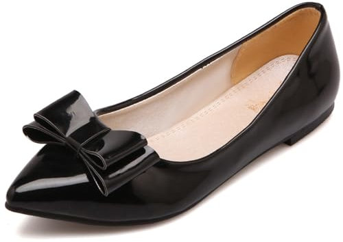 Klarmar Women Flats Ballet Shoes Work Comfort Pumps Loafer Slip On Work Court Shoes Dolly Black Size 3 UK/36/23CM