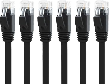 Yauhody CAT 6 Ethernet Cable 5m 6Pack, 1Gbps Network Cable 5m 6Pack, Black | High Speed, Gigabit Cat6 Internet Network LAN Patch Cords, Pure Copper, Snagless RJ45 Connector for Modem, Router, Computer