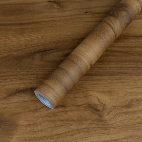 Anmon Wood Grain Contact Paper Peel and Stick Brown- Wood Wallpaper for Cabinets Countertop - Self-Adhesive Removable Vinyl Film Drawer Shelf Liner Cabinet Easy to Clean 15.7 in X 118 in