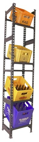 Simon Rack Drinks Crate Rack for 12 Crates, 2000 x 1000 x 300 mm, Anthracite, Freestanding Metal Shelf for Water Crates, Beer Crates or Drinks Crates, for Kitchen, Garage or Cellar